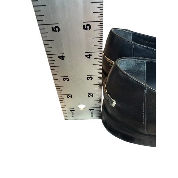Everlane Loafers Women 8.5 Black Leather Slip On Minimalist Clean Girl - Picture 9 of 9